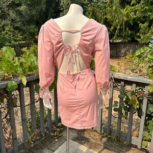 Lulus Blush Pink Open-Back Mini Dress • Size S • A-1748